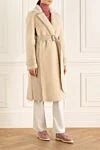 Loro Piana Sheepskin coat made of natural fur white for women - 100% sheepskin. belt. two side pockets. Country of manufacture: Italy. Care: specialized cleaning - photo 3