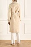 Sheepskin coat made of natural fur white for women Loro Piana - 100% sheepskin. belt. two side pockets. Country of manufacture: Italy. Care: specialized cleaning - photo 4