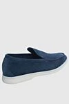 Blue suede loafers for men Loro Piana - contrasting white sole. 100% suede. Country of manufacture: Italy. Care: specialized cleaning - photo 4