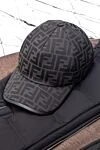 Fendi Кепка из хлопка и полиэстера черная мужская - Узор монограммы. 35% хлопок, 65% полиэстер. Страна производитель: Италия. Уход: специализированная чистка - фото 5