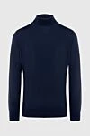 Loro Piana Men's high-collared woolen jumper blue - High collar stand. 100% wool. Country of manufacture: Italy. Care: specialized cleaning - photo 1