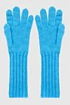 Loro Piana Blue cashmere gloves for women - textured knitting. 100% cashmere. Country of manufacture: Italy. Care: specialized cleaning - photo 3