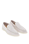 Loro Piana Beige suede loafers for men - contrasting white sole. 100% suede. Country of manufacture: Italy. Care: specialized cleaning - photo 3