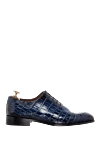 Brioni Туфли мужские из кожи и кожи крокодила синие - Фактурная кожа. 100% кожа, 100% кожа крокодила. Шнуровка. Внутренняя отделка: Кожа. Стелька: Кожа. Высота каблука: 2см. Другие материалы. Страна производитель: Италия. Уход: специализированная чистка - фото 1