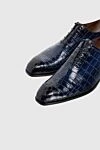 Brioni Туфли мужские из кожи и кожи крокодила синие - Фактурная кожа. 100% кожа, 100% кожа крокодила. Шнуровка. Внутренняя отделка: Кожа. Стелька: Кожа. Высота каблука: 2см. Другие материалы. Страна производитель: Италия. Уход: специализированная чистка - фото 5