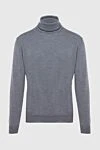 Cesare di Napoli Men's woolen golf gray - High neck. 100% wool. Country of manufacture: Italy. Care: specialized cleaning - photo 1