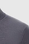 Cesare di Napoli Men's woolen golf gray - High neck. 100% wool. Country of manufacture: Italy. Care: specialized cleaning - photo 5