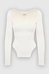 Khaite White viscose jumper for women - neckline, asymmetric bottom. 100% viscose. Country of manufacture: Italy. Care: specialized cleaning - photo 1