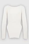 Khaite White viscose jumper for women - neckline, asymmetric bottom. 100% viscose. Country of manufacture: Italy. Care: specialized cleaning - photo 7