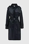 Khaite Black raincoat for women - 59% wool, 27% acetate, 14% viscose. buttons, belt. two side pockets. Country of manufacture: Italy. Care: specialized cleaning - photo 1