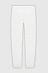 Max&Moi Women's leather pants in white, tight-fitting - 97% leather, 3% elastane. elastic belt. Country of manufacture: Italy. Care: specialized cleaning - photo 1