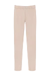 Max&Moi Women's beige leather trousers - 97% leather, 3% elastane. elastic belt. Country of manufacture: Italy. Care: specialized cleaning - photo 1