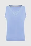 Tonet Women's blue cotton top - 100% cotton. Country of manufacture: Italy. Care: specialized cleaning - photo 1