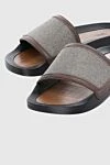 Tonet Brown leather flip-flops for women - contrasting insert, contrasting sole. leather. Country of manufacture: Italy. Care: specialized cleaning - photo 5