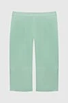 Women's cropped leather pants green Fabiana Filippi - free cut. two side pockets. genuine leather. zipper. Country of manufacture: Italy. Care: specialized cleaning - photo 6