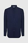 Brunello Cucinelli Рубашка из хлопка синяя мужская - 100% хлопок. пуговицы. Страна производитель: Италия. Уход: специализированная чистка - фото 1