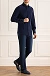 Рубашка из хлопка синяя мужская Brunello Cucinelli - 100% хлопок. пуговицы. Страна производитель: Италия. Уход: специализированная чистка - фото 2