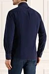 Рубашка из хлопка синяя мужская Brunello Cucinelli - 100% хлопок. пуговицы. Страна производитель: Италия. Уход: специализированная чистка - фото 4