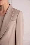 Brunello Cucinelli Костюм брючный из флиса и вискозы серый женский - 71% флис, 29% вискоза. пуговицы. два боковых кармана. Страна производитель: Италия. Уход: специализированная чистка - фото 5
