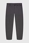 Brunello Cucinelli Women's blue trousers with a belt - belt. two side pockets, two back pockets. fleece, acrylic. zipper, button. Country of manufacture: Italy. Care: specialized cleaning - photo 1