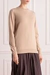 Brunello Cucinelli Beige jumper for women - 51% cashmere, 22% silk, 20% acrylic. Country of manufacture: Italy. Care: specialized cleaning - photo 3