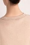 Brunello Cucinelli Beige jumper for women - 51% cashmere, 22% silk, 20% acrylic. Country of manufacture: Italy. Care: specialized cleaning - photo 5