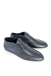 Cesare di Napoli Loafers made of leather, blue with fur - Contrast sole. 100% genuine leather, fur. Country of manufacture: Italy. Care: specialized cleaning - photo 3