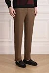 PT01 (Pantaloni Torino) Коричневі штани з м'якого флісу вільного силуету. (уцінка) - 98% фліс, 2% інші волокна. гудзик, блискавка. дві бічні кишені, дві задні кишені. Країна виробник: Італія. Догляд: спеціалізоване чищення - фото 3