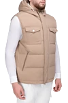 Brunello Cucinelli Жилет из акрила бежевый мужской бежевый - Капюшон. 80% акрил, 20% другие волокна. Молния, кнопки. Два боковых, два нагрудных накладных кармана, три внутренних. Утеплитель: Пух. Страна производитель: Италия. Уход: специализированная чистка - фото 3