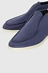 Cesare di Napoli Blue Nubuck Loafers for men - contrast sole. 100% nubuck. Insole: leather. Country of manufacture: Italy. Care: specialized cleaning - photo 5