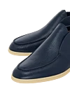 Cesare di Napoli Blue leather loafers for men - contrast sole. natural fur lining. 100% genuine leather. Insole: leather. Country of manufacture: Italy. Care: specialized cleaning - photo 5