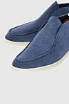 Cesare di Napoli Blue suede loafers for men - contrast sole. 100% suede. Insole: leather. Country of manufacture: Italy. Care: specialized cleaning - photo 5