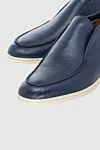 Cesare di Napoli Blue leather loafers for men - contrast sole. natural fur lining. 100% leather. Insole: leather. Country of manufacture: Italy. Care: specialized cleaning - photo 5