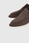 Cesare di Napoli Brown suede loafers for men - contrast sole. natural fur lining. 100% suede. Insole: leather. Country of manufacture: Italy. Care: specialized cleaning - photo 5