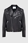 DROMe Black genuine leather jacket for women - 100% genuine leather. Closure: zipper. two side pockets, one chest pocket. Country of manufacture: Italy. Care: specialized cleaning - photo 1