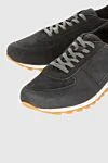 Andrea Ventura Gray suede sneakers for men - contrast sole. 100% suede. lacing. Country of manufacture: Italy. Care: specialized cleaning - photo 5