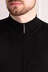Stefano Ricci Кардиган чоловічий з кашеміру та шовку чорний - Високий комір. 70% кашемір, 30% шовк. Блискавка. Країна виробник: Італія. Догляд: спеціалізоване чищення - фото 5
