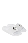 Stefano Ricci White leather flip-flops with a metal emblem - embossed logo. leather interior. 100% leather. Country of manufacture: Italy. Care: specialized cleaning - photo 3