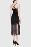 Dress made of nylon and polyester black for women Herve Leger - zipper. sleeveless, tassels on the hem. 70% nylon, 30% polyester. Country of manufacture: Italy. Care: specialized cleaning - photo 4