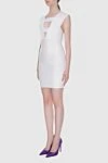 Herve Leger White dress for women - zipper. sleeveless, V-neck. 90% rayon, 9% nylon, 1% spandex. Country of manufacture: Italy. Care: specialized cleaning - photo 3