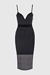 Herve Leger Black dress for women - elastic belt. sleeveless, striped texture. 62% viscose, 22% nylon, 14% polyester, 2% spandex. Country of manufacture: Italy. Care: specialized cleaning - photo 1