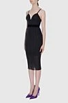 Herve Leger Black dress for women - elastic belt. sleeveless, striped texture. 62% viscose, 22% nylon, 14% polyester, 2% spandex. Country of manufacture: Italy. Care: specialized cleaning - photo 3