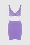 Herve Leger Costume with a skirt purple for women - 67% cotton, 32% nylon, 1% spandex. Country of manufacture: Italy. Care: specialized cleaning - photo 1