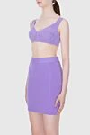 Herve Leger Costume with a skirt purple for women - 67% cotton, 32% nylon, 1% spandex. Country of manufacture: Italy. Care: specialized cleaning - photo 3