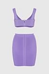 Costume with a skirt purple for women Herve Leger - 67% cotton, 32% nylon, 1% spandex. Country of manufacture: Italy. Care: specialized cleaning - photo 6