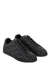 Fendi Black polyester moccasins for men - Dector: print. 100% polyester (PL), leather. lacing. Country of manufacture: Italy. Care: specialized cleaning - photo 3