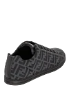 Black polyester moccasins for men Fendi - Dector: print. 100% polyester (PL), leather. lacing. Country of manufacture: Italy. Care: specialized cleaning - photo 4