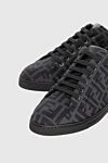 Fendi Black polyester moccasins for men - Dector: print. 100% polyester (PL), leather. lacing. Country of manufacture: Italy. Care: specialized cleaning - photo 5