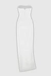 White polyamide dress for women David Koma - hidden zipper. asymmetric bottom, silver insert. 97% polyamide, 3% elastane. Country of manufacture: Italy. Care: specialized cleaning - photo 6