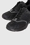 Fendi Black leather and polyamide sneakers for men - logo. 100% genuine leather, polyamide. lacing. Country of manufacture: Italy. Care: specialized cleaning - photo 5